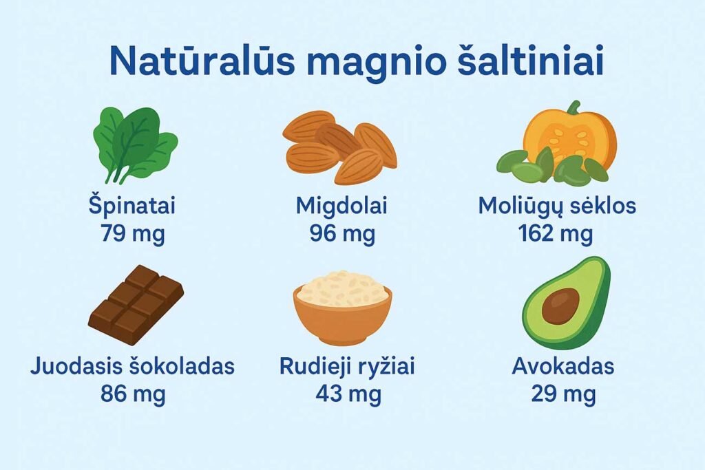 Magnio nauda: Kodėl šis pagrindinis mineralas yra svarbesnis nei manote magnio šaltiniai maiste