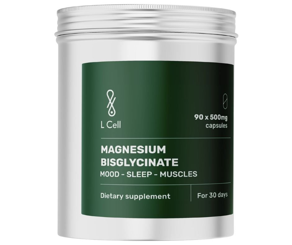 L Cell Magnio Bisglicinatas 500mg – 90 kapsulių L Cell Magnio Bisglicinatas 500mg